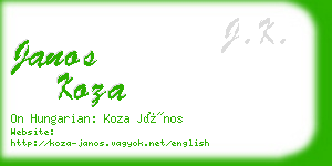 janos koza business card